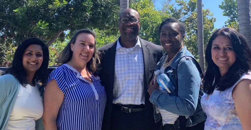 Ristyn Woolley, (second from left) and Khari Garvin (middle) at the Black Boys film screening event.